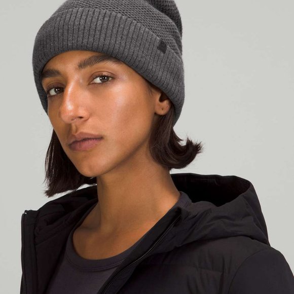 lululemon athletica Accessories - Lululemon Fleece Lined Heathered Black Knit Beanie, OS
